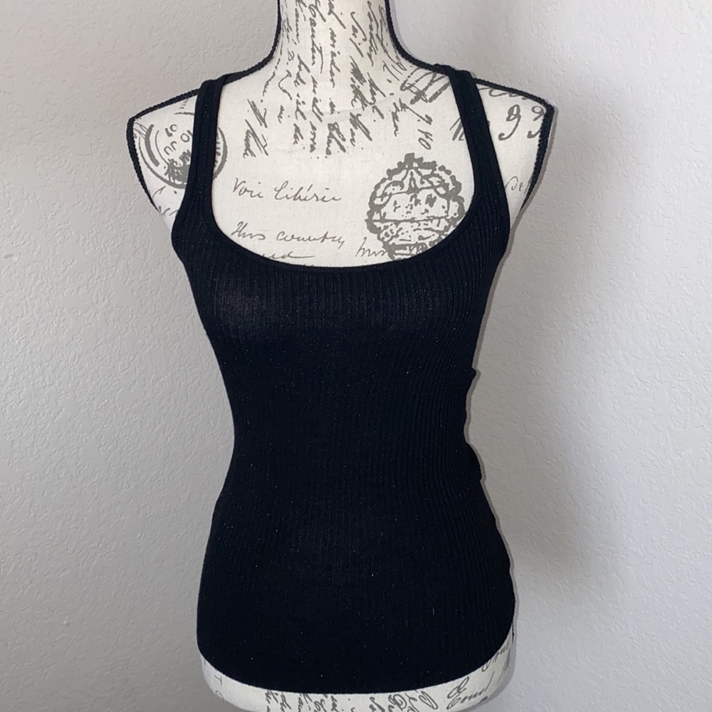 Ribbed racer back sweater tank